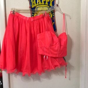 Coral 2 piece dress